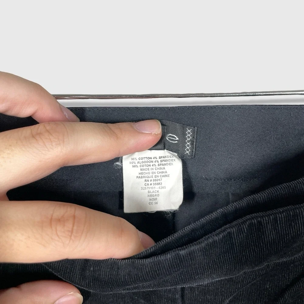 bebe Corduroy Velvet Pants Women 8‎ Black Y2K Flare Low Rise Trousers